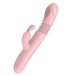 Фрикционно-ротационный стимулятор с клиторальным массажером и функцией нагревания (Цвет: розовый)