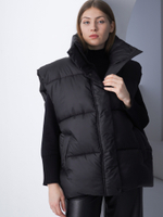 Жилет oversize утепленный, black