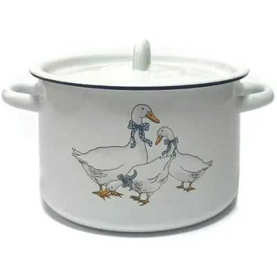 Кастрюля эмалированная 3л «Гуси» 01-1612н/4-Гуси