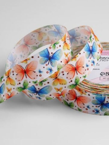 Лента репсовая 25мм, бабочки АУ 2785695