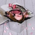 Цветочная композиция «Розовый туман» 15*11*20см в корзинке, цвет розовый