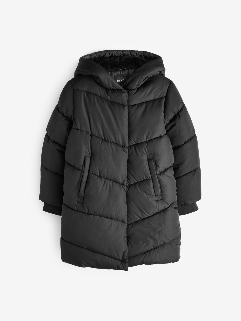 Куртка утепленная с капюшоном для девочки Next D38-574, Черный