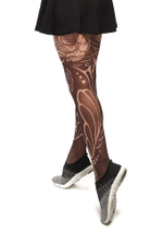 Колготки с растительным принтом (Размер: S-M-L) (Цвет: бежевый)