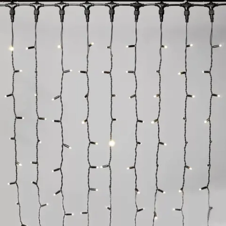 Светодиодный занавес 2*2 м., 400 LED, тепло-белый, статика, черный провод каучук, LTC (ECO402-1-2WW)