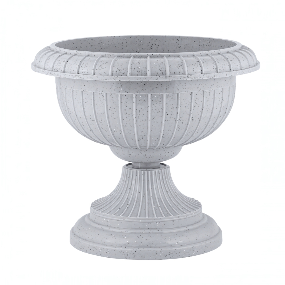 Вазон на ножке большой D 395 мм 9,5 л, светлый камень