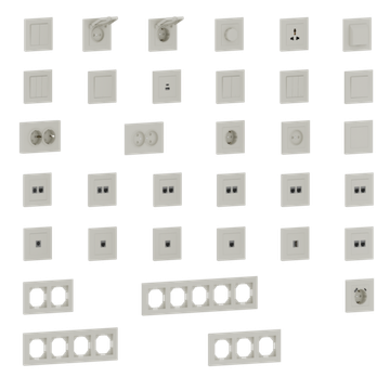 Накладка для розетки Schuko с зарядным устройством USB A+C,  со шторками 16A 250В,  матовый кашемир,  серия A07