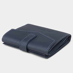 Кожаный кошелек, теленок цвета синий