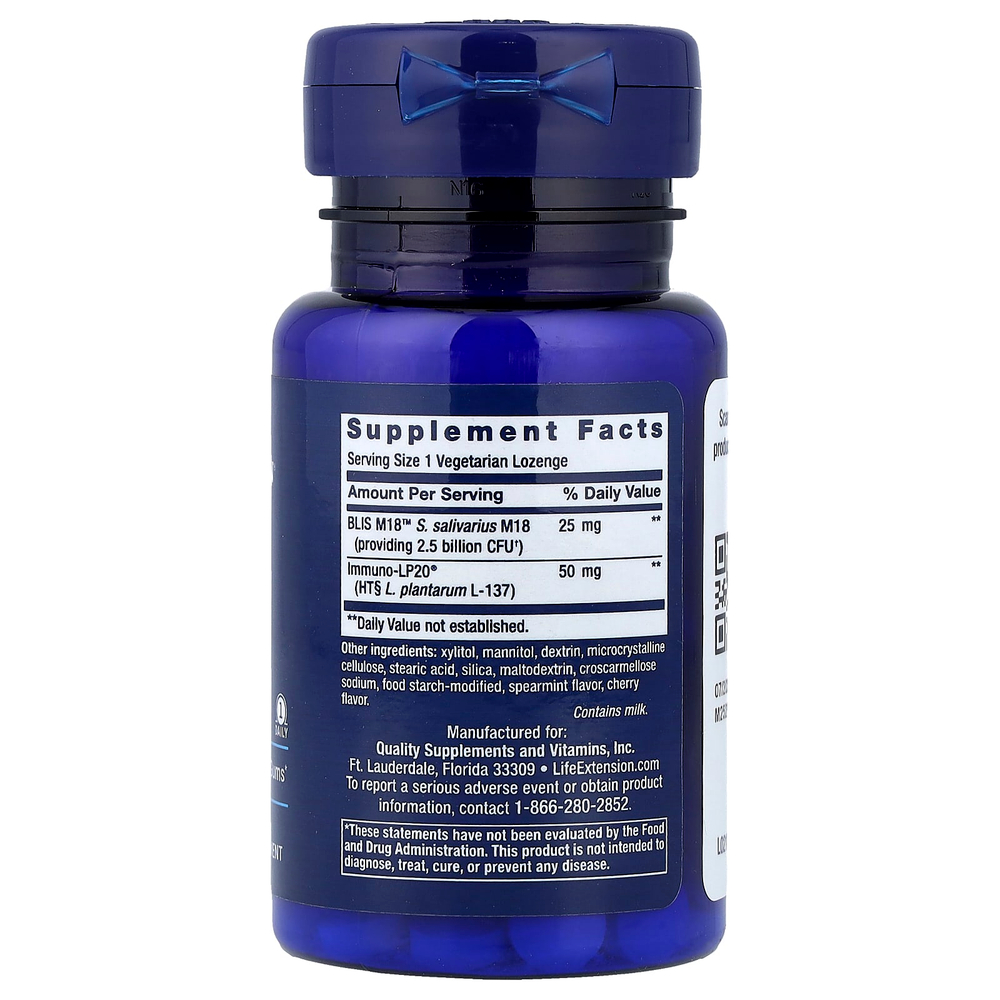 Life Extension, FLORASSIST®, пробиотик, средство для гигиены полости рта, 30 вегетарианских пастилок