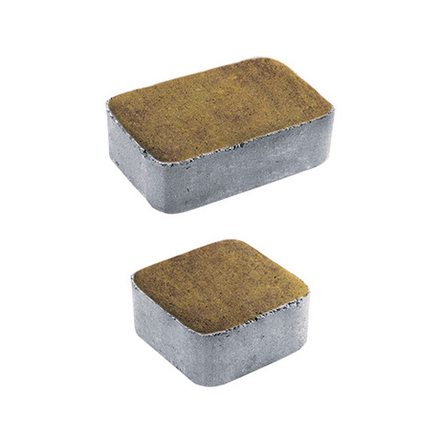 Тротуарная плитка КЛАССИКО - Листопад гладкий Янтарь, комплект из 2 видов плит