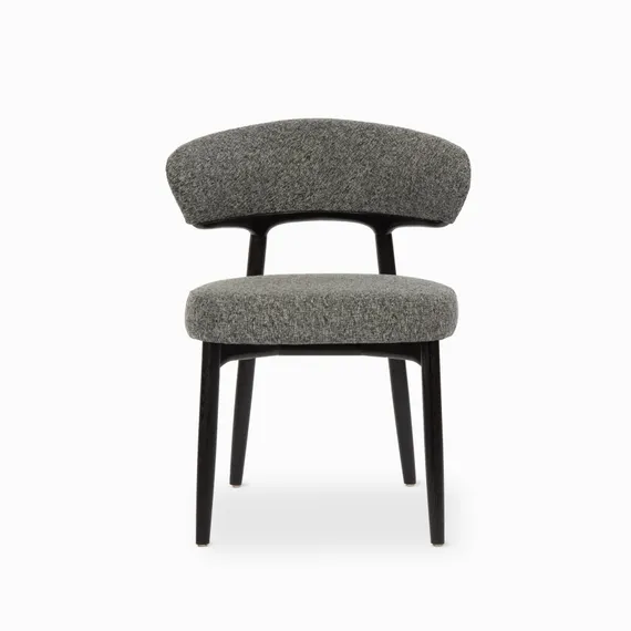 Стул Giotto, черный массив ясеня, черно-белая обивка