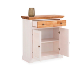 Комод 90х40х99, Асти, с ящиком для одежды и игрушек, в спальню, детскую, прихожую, из МДФ и натурального дуба, белый, Dipriz