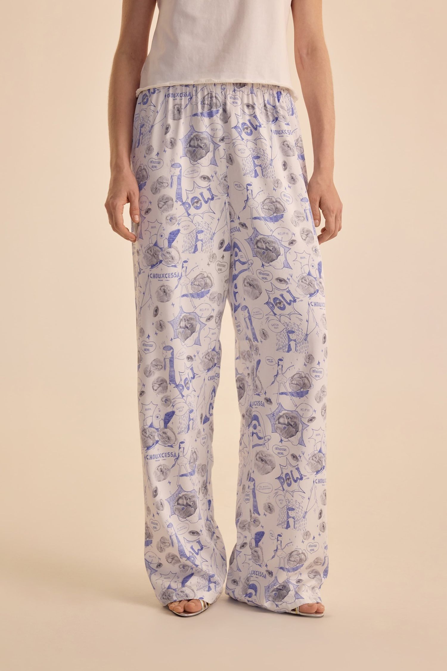 Брюки с принтом (Guilty Pleasure), белые