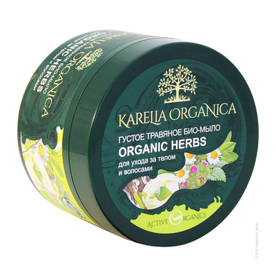 Густое ТРАВЯНОЕ био-мыло "Organic HERBS", 500мл KARELIA ORGANICA