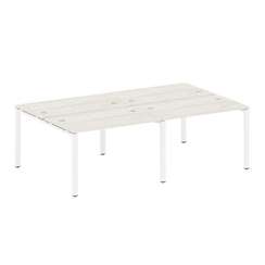 Metal System Рабочая станция на 4 места на П-образном м/к БП.СМ-4.2 Дуб Наварра/Металл Белый 2400*14