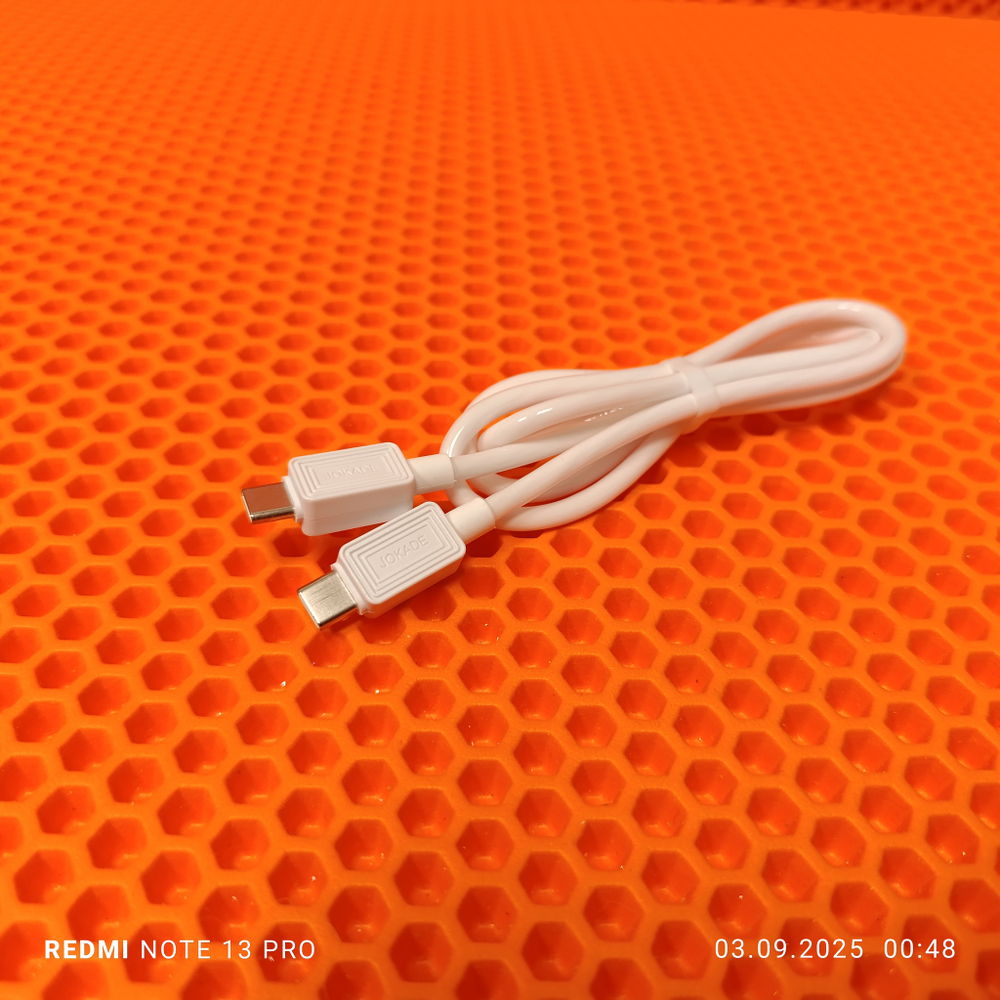Кабель Jokade JA029 Type-C / Type-C 5А 100W силиконовый белый 1 м