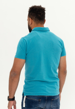 Поло Bowery NYC однотонное Slub Pagoda Blue