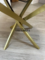 Стол круглый стеклянный "Черный мрамор"