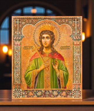 Екатерина Александрийская святая великомученица деревянная икона на левкасе