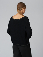 Женский джемпер с V вырезом черный