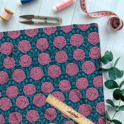 Ткань Барби схематичные розы