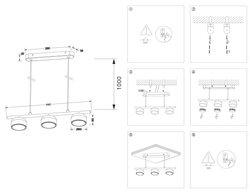Ambrella Светильник подвесной со сменной лампой GX53 Techno TN71034