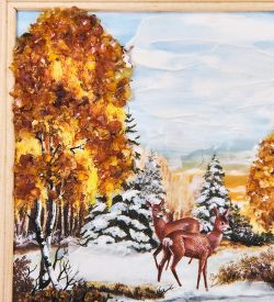 AMB-03/47 Картина «Красота природы» (с янтарной крошкой) H-32см