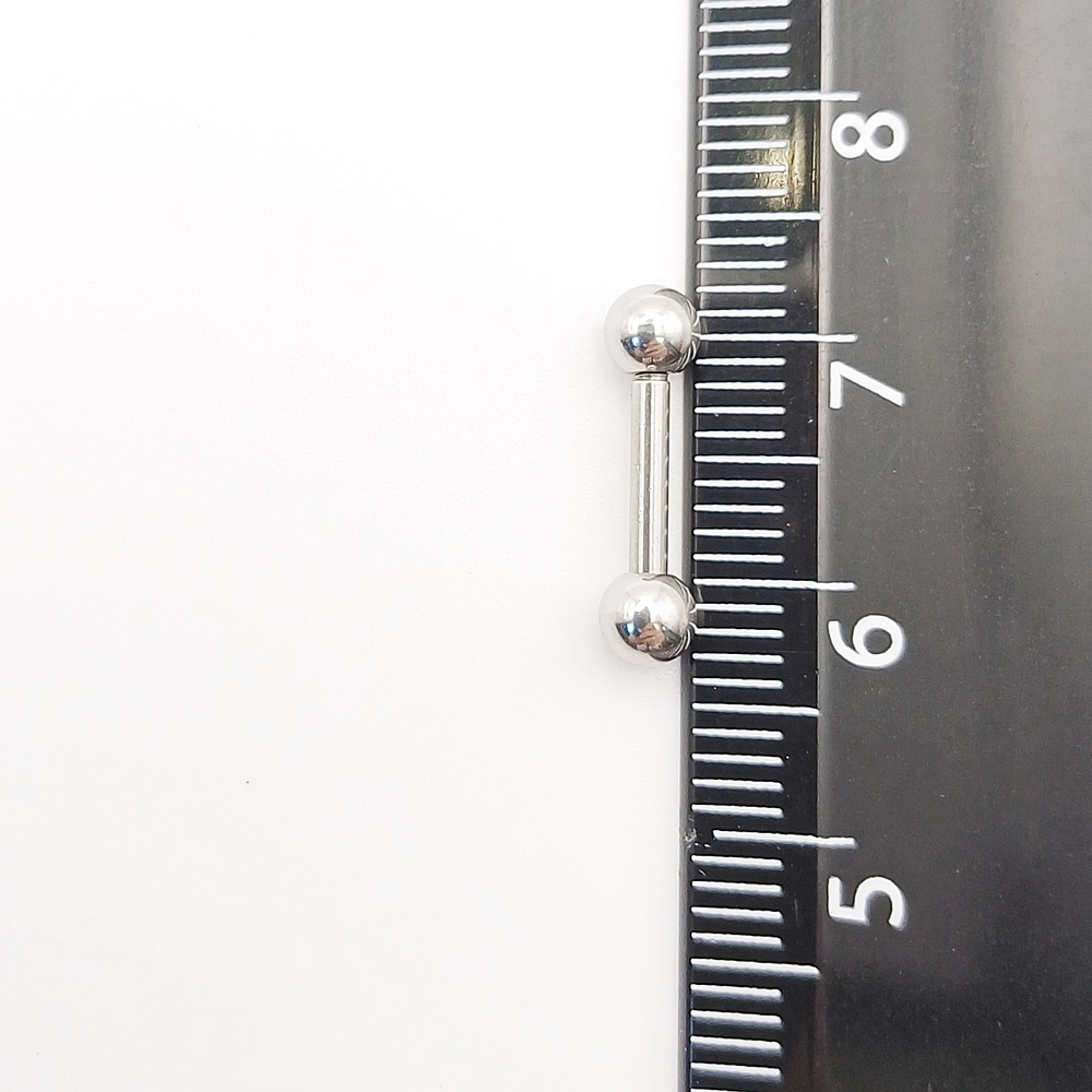 Штанги (4 шт.)  8 мм , толщиной 1,6 мм с шариками 3,4,5,6 мм для пирсинга. Медицинская сталь.