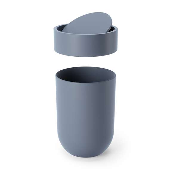 Корзина для мусора с крышкой touch, 6 л, голубая