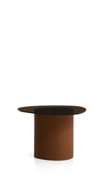 Приставной столик Olir из коричневой стали и закаленного стекла, 82 x 74 см