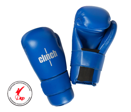 Перчатки ITF, GTF защитные Clinch Semi Contact Gloves Kick синие