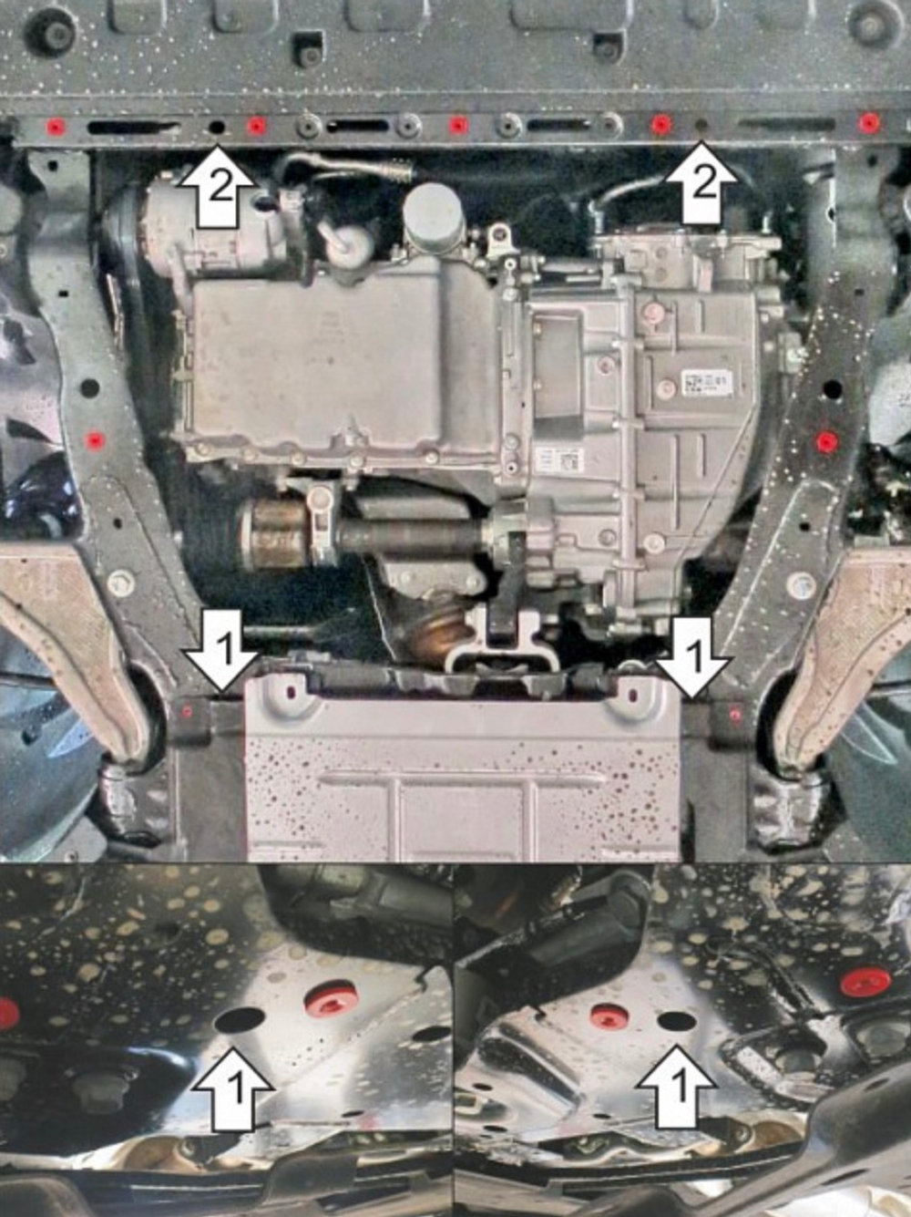 Защита стальная 2 мм двигателя и кпп Ford Mondeo Motodor.70703