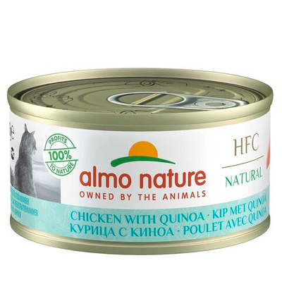 Almo Nature консервы для кошек "HFC Natural" с курицей и киноа (55% мяса) 70 г банка