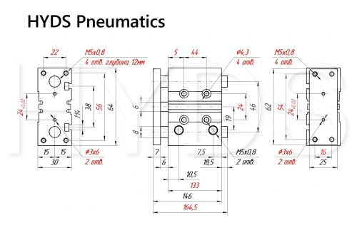 MGPM16-100Z Пневмоцилиндр