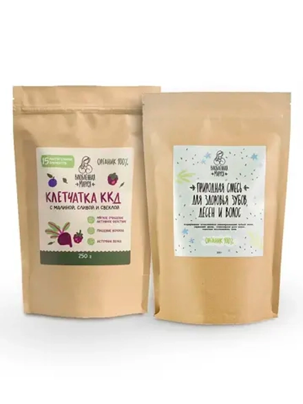 Набор Клетчатка и Природная смесь для здоровья зубов, дёсен и волос