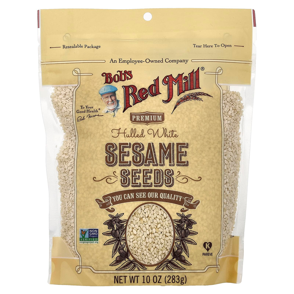 Bob's Red Mill, Лушеные семена белого кунжута, 10 унций (283 г)