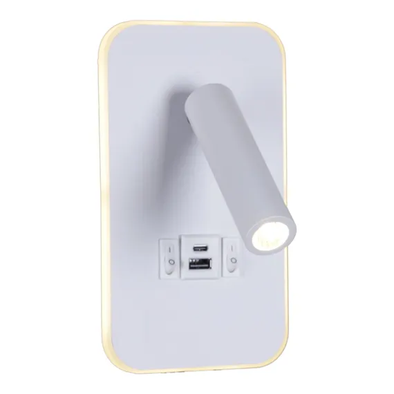 86204-9.2-001KT LED12W+USB WT светильник настенный