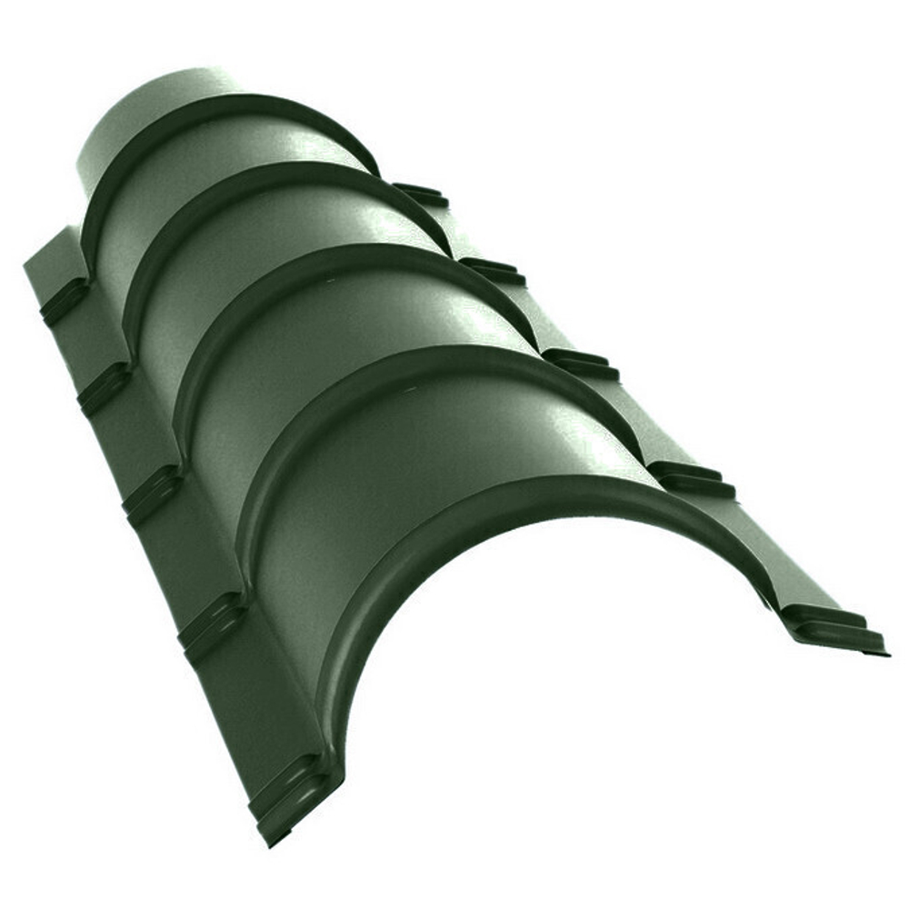 Конек полукруглый малый Grand Line Velur X Ral 6020 резка