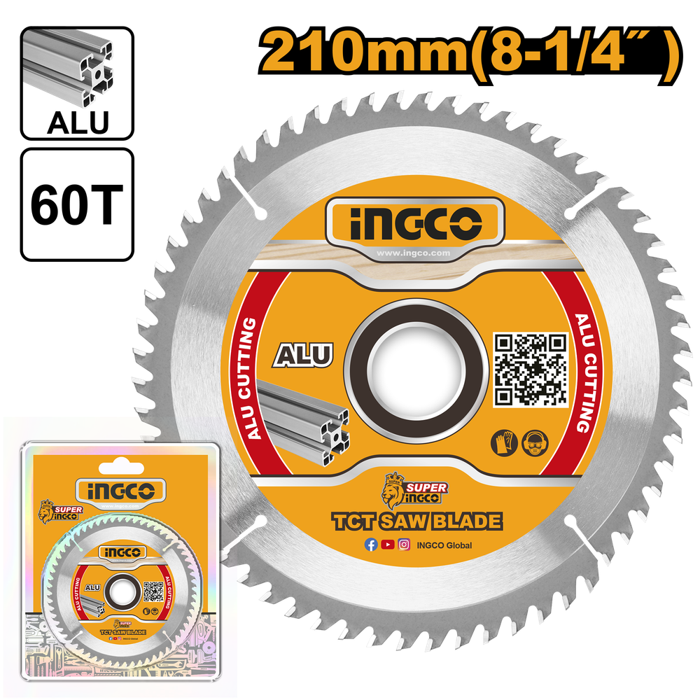 Диск пильный по дереву и алюминию TCT INGCO TSB321023 INDUSTRIAL 210х30 мм 60Т