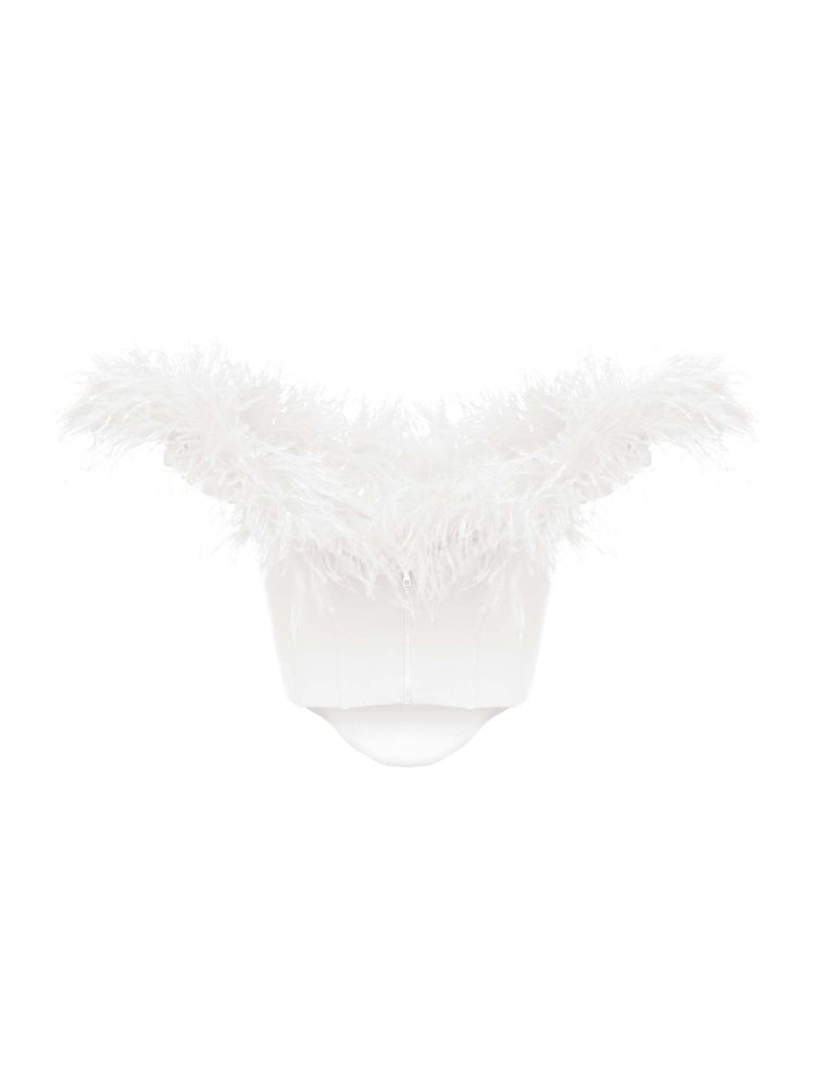 Корсетный топ с перьями