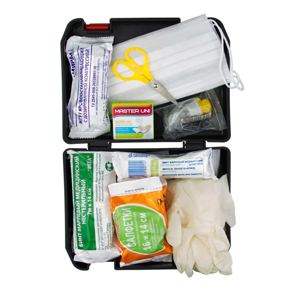 Аптечка автомобильная 'Мирал-Н' пластиковый футляр 18*17*8см (приказ №1080н)