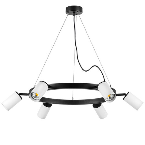 LR016366 Люстра RULLO 6х50W GU10 ЧЕРНЫЙ/БЕЛЫЙ (571016+214436-6)