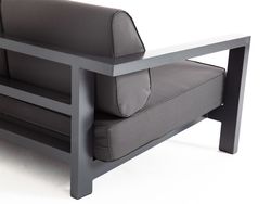 "Гранада" диван 3-местный, каркас алюминий темно-серый (RAL7024) шагрень, ткань темно-серая 027