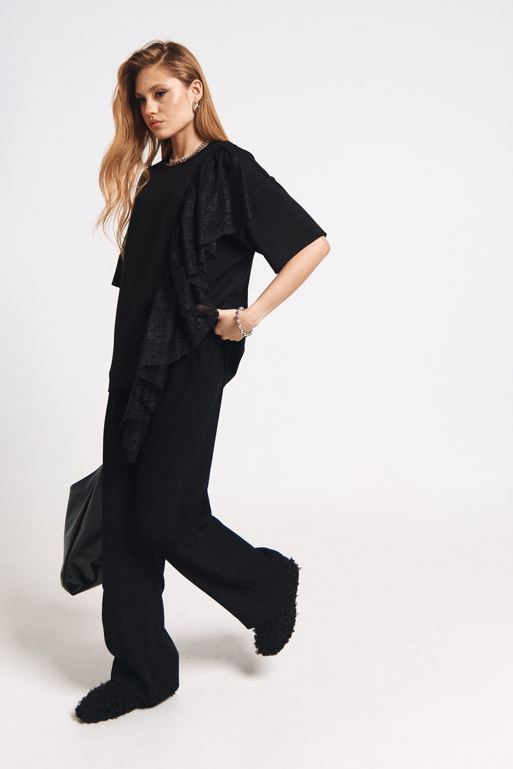 Брюки штрукс черный