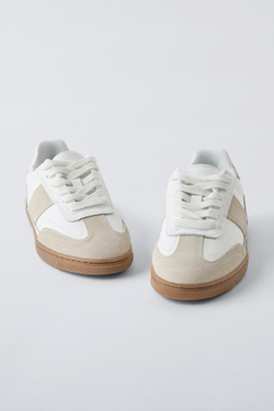 ZARA КОЖАНЫЕ КРОССОВКИ, БЕЛЫЙ