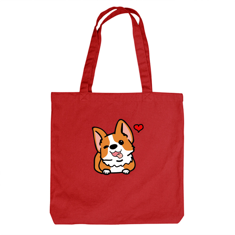 Тканевая сумка двусторонняя "Корги - любовь"