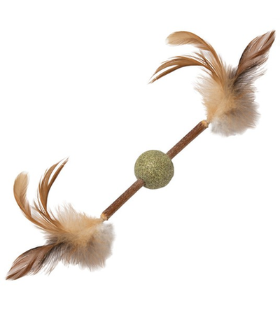 Игрушка для кошек из мататаби "Шарик с перьями", 120/200мм, серия NATURAL, Triol