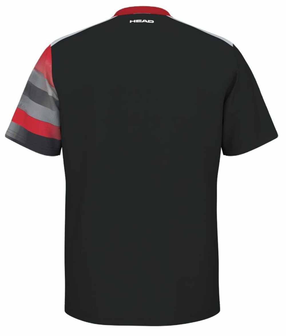 Футболка для мальчика теннисная Head Boys Vision Topspin T-Shirt - black/print vision