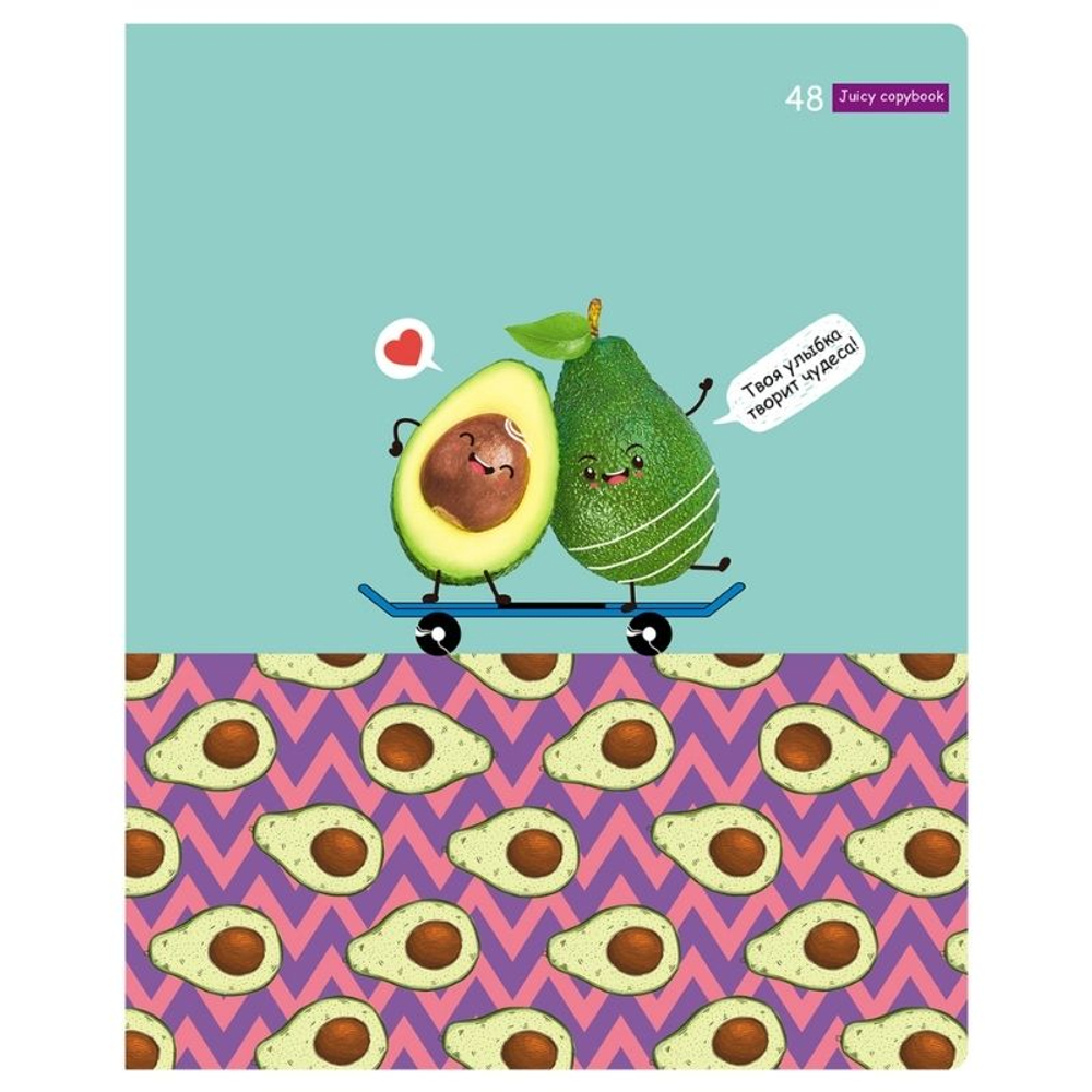 Тетрадь общая BG "Сочная тетрадь", А5, 48 листов в клетку, на скрепке