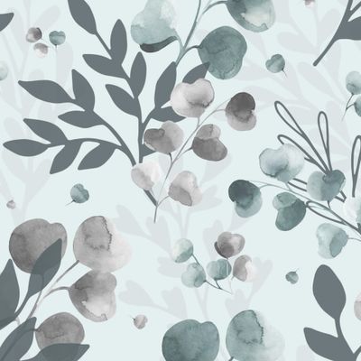 Эвкалипт и веточки на голубом