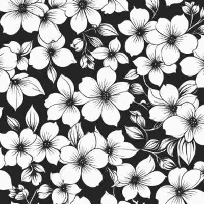 черно-белые цветы